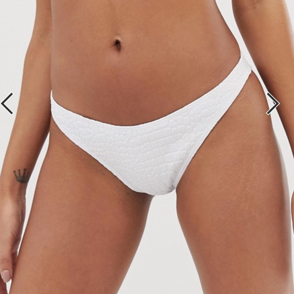ASOS high leg bikini bottom - white textured croc